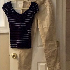 Club Monaco Tee and khakis